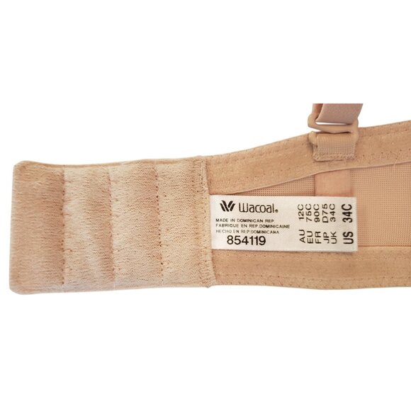 BRA BUNDLE WACOAL 3-IN-1 STRAPLESS & T-SHIRT UNDERWIRE BRA NUDE & BLACK SZ 34C - Picture 8 of 16